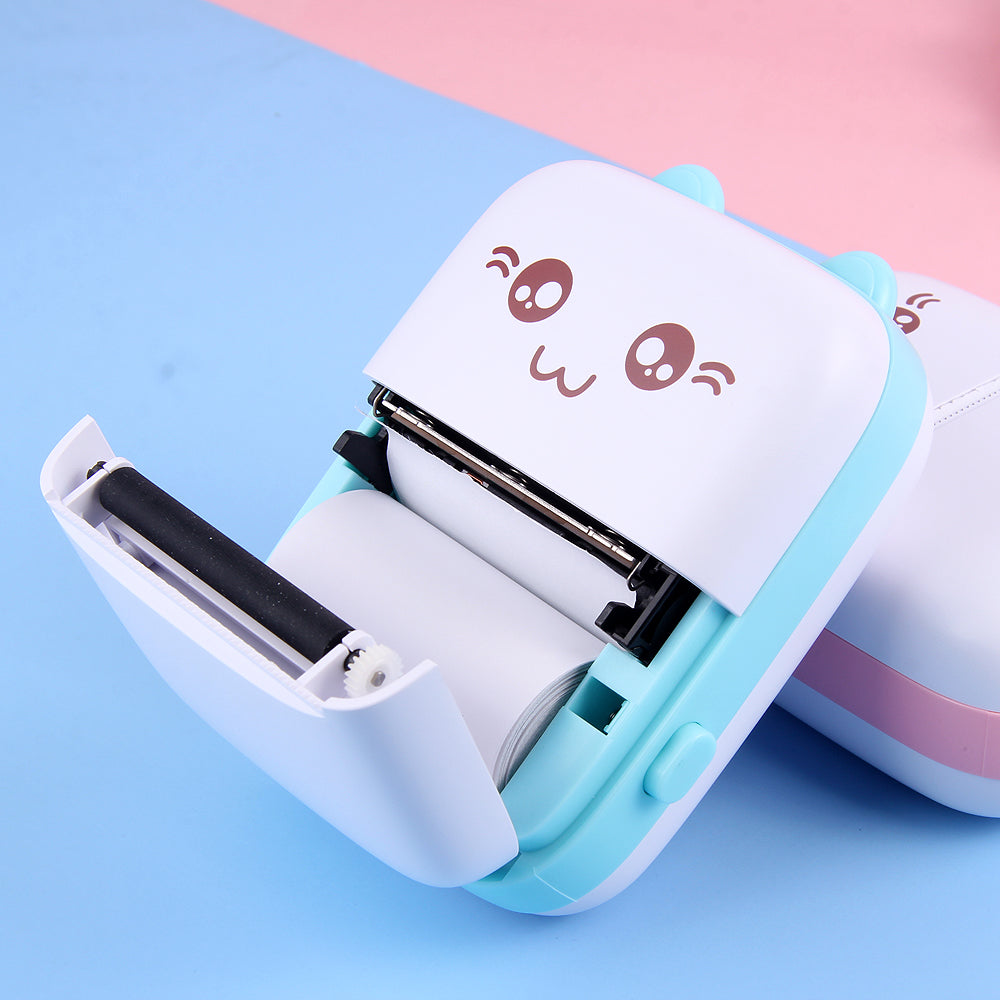 Imported Mini Portable Bluetooth Thermal Printer in Pocket Size for Black and White Ink Less Printing for Creating Adhesive Label and Stickers